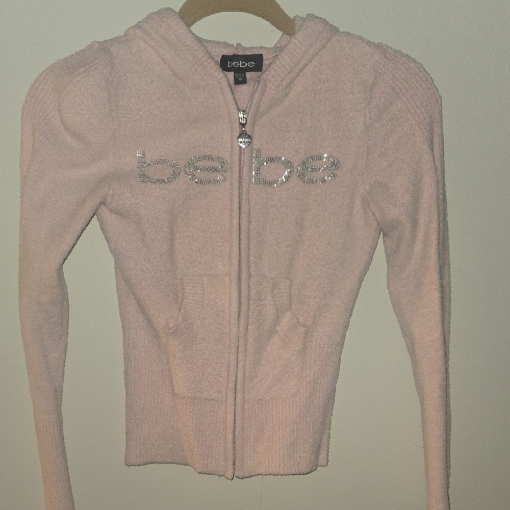 bebe Pink Hoodie with Silver Logo
